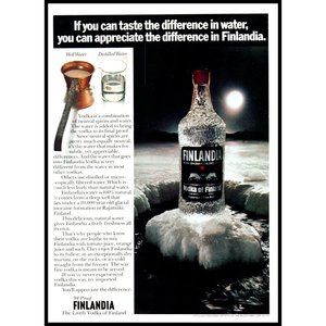 1978 Finlandia Vodka Vintage Print Ad Finland Pack Ice Iceberg Water Wall Art